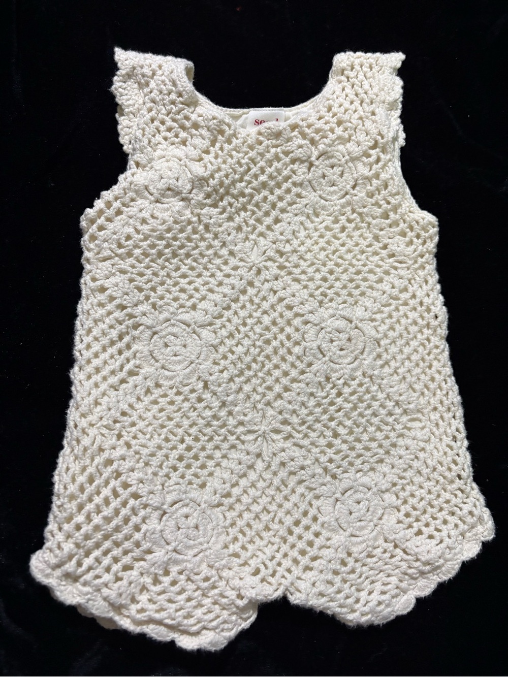 Seed Heritage Ivory Crochet Baby Top
